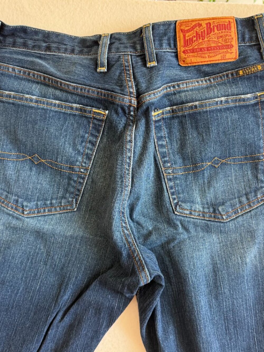 Lucky Brand Jeans Mens 32 Blue Straight Leg Dungarees Denim 32x31 Casual - Picture 14 of 14